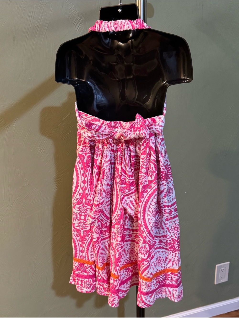 The Children’s Place Girls Pink White Medallion Halter Sundress Size 6 (Small) - Picture 10 of 12